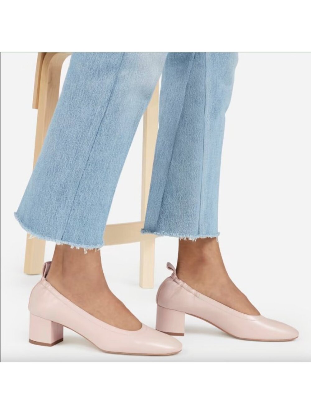 Everlane Women's Pale Pink The Leather Day Heel Sz 8